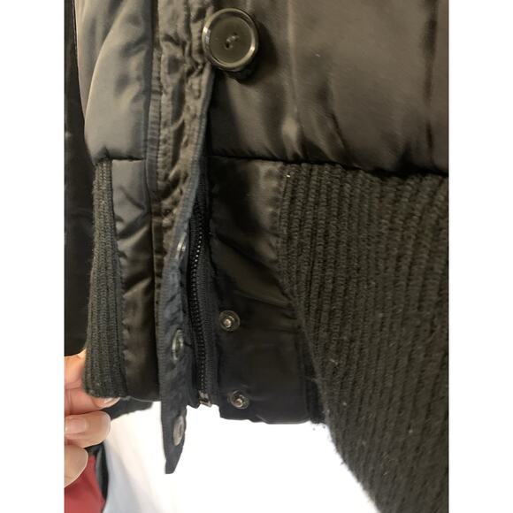 Steve Madden Bomber Jacket L Black Sherpa Faux Fur Hooded - Picture 2 of 7